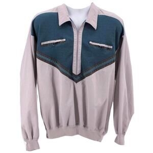 90s color block half zip pullover shirt jacket shacket 1990s vintage